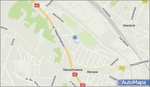 Starachowice, Jabłoniowa, mapa Starachowic