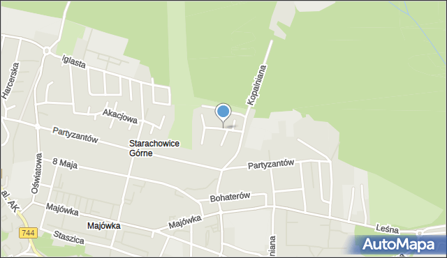 Starachowice, Jaśminowa, mapa Starachowic