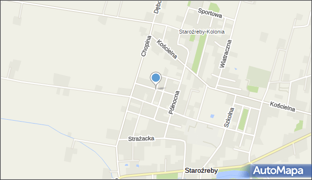 Staroźreby, Jaśminowa, mapa Staroźreby