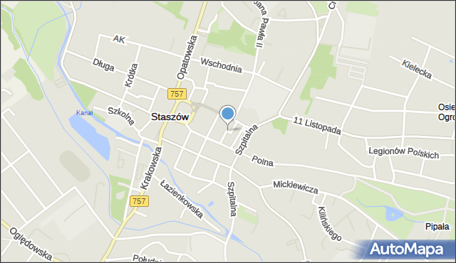 Staszów, Jasna, mapa Staszów