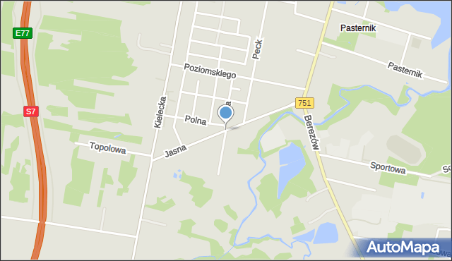 Suchedniów, Jasna, mapa Suchedniów