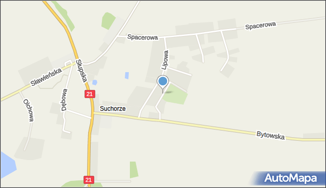 Suchorze, Jarzębinowa, mapa Suchorze