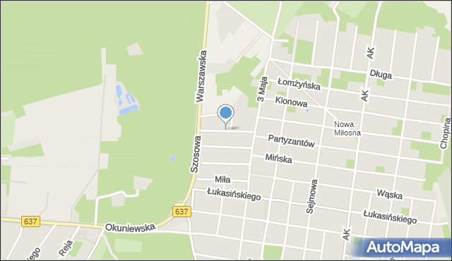 Sulejówek, Jałowcowa, mapa Sulejówek