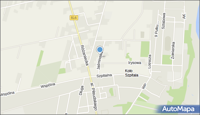 Suszno, Jaśminowa, mapa Suszno
