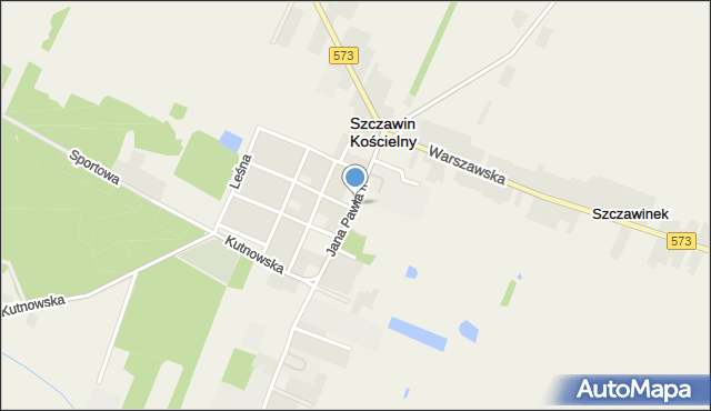 Szczawin Kościelny, Jana Pawła II, mapa Szczawin Kościelny