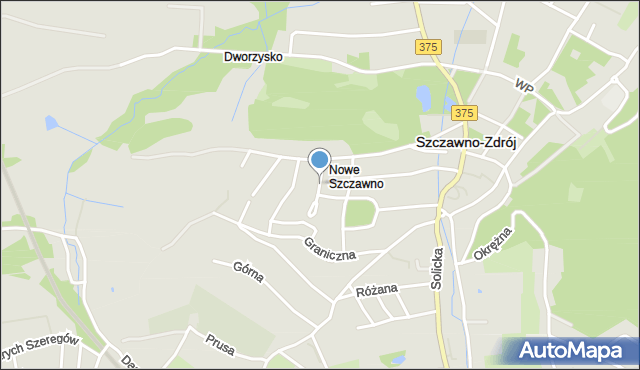 Szczawno-Zdrój, Jaśminowa, mapa Szczawno-Zdrój