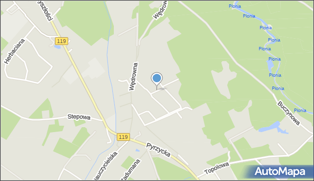 Szczecin, Jastrzębia, mapa Szczecina