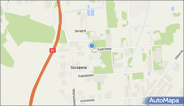 Szczęsna, Jagodowa, mapa Szczęsna