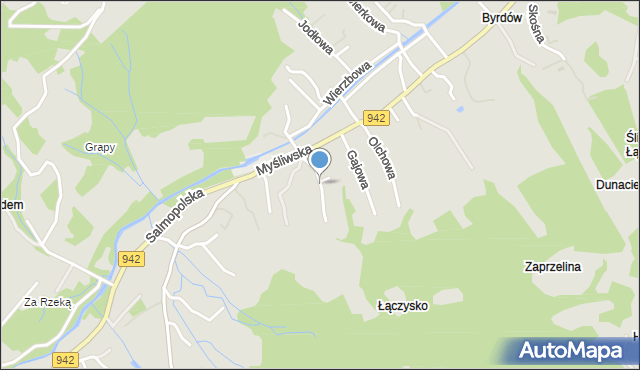 Szczyrk, Jarzębinowa, mapa Szczyrk