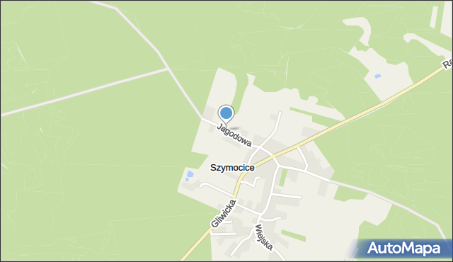 Szymocice, Jagodowa, mapa Szymocice