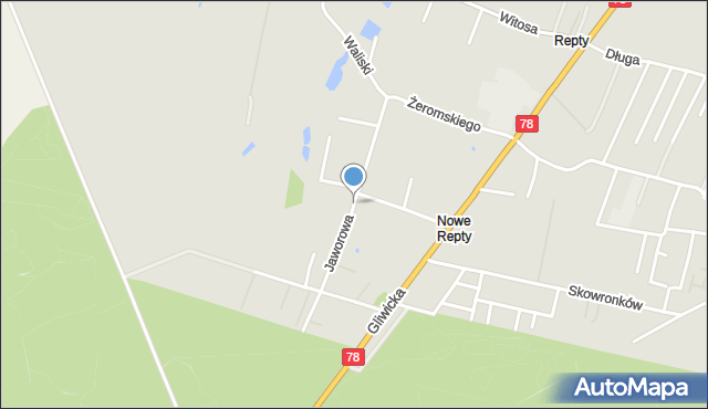 Tarnowskie Góry, Jaworowa, mapa Tarnowskie Góry