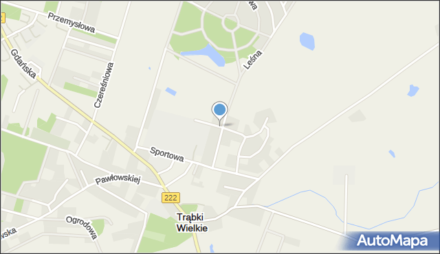 Trąbki Wielkie, Jagodowa, mapa Trąbki Wielkie