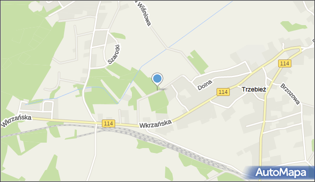 Trzebież, Jachtowa, mapa Trzebież