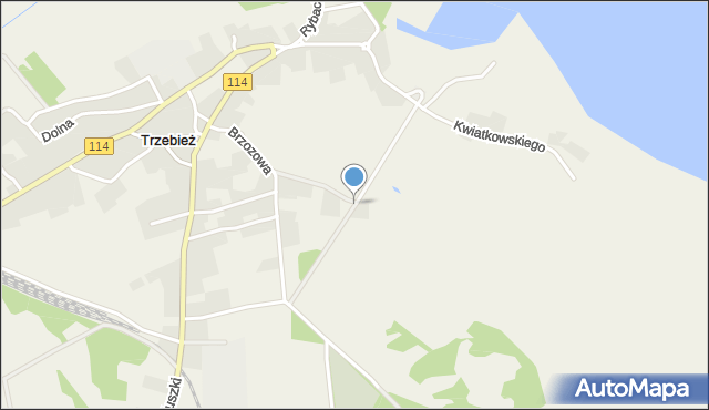 Trzebież, Jaśminowa, mapa Trzebież