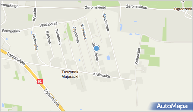 Tuszynek Majoracki, Jabłoniowa, mapa Tuszynek Majoracki