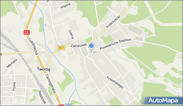 Tworóg, Jankowskiego, mapa Tworóg