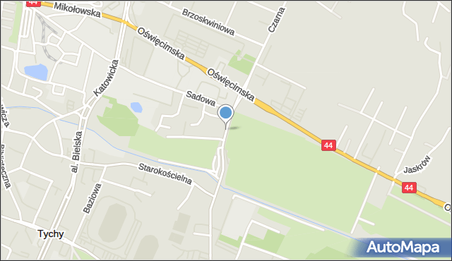 Tychy, Jaworowa, mapa Tychów