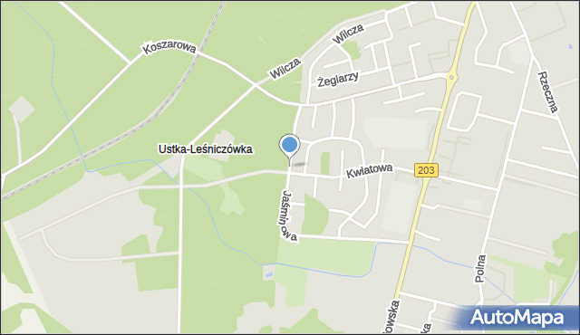 Ustka, Jaśminowa, mapa Ustka