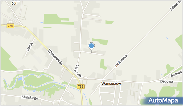 Wancerzów, Jaśminowa, mapa Wancerzów