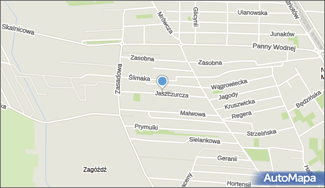 Warszawa, Jaszczurcza, mapa Warszawy