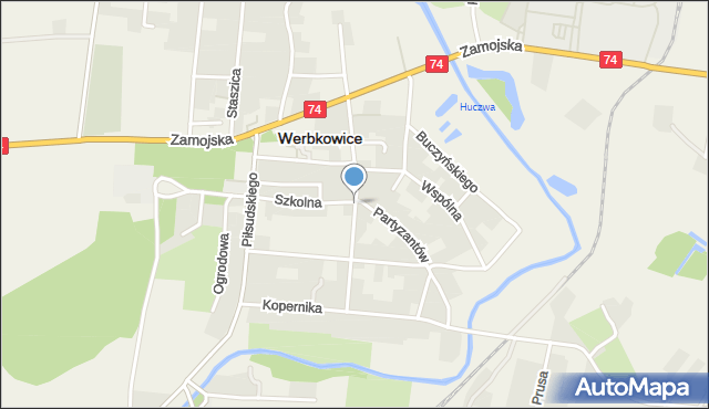 Werbkowice, Jana Pawła II, mapa Werbkowice