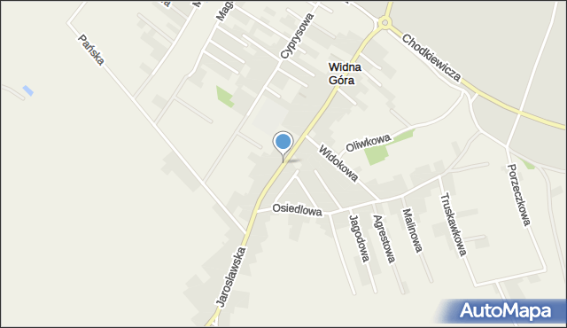 Widna Góra, Jarosławska, mapa Widna Góra