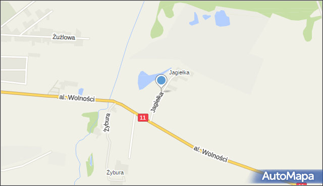 Witaszyce, Jagiełka, mapa Witaszyce