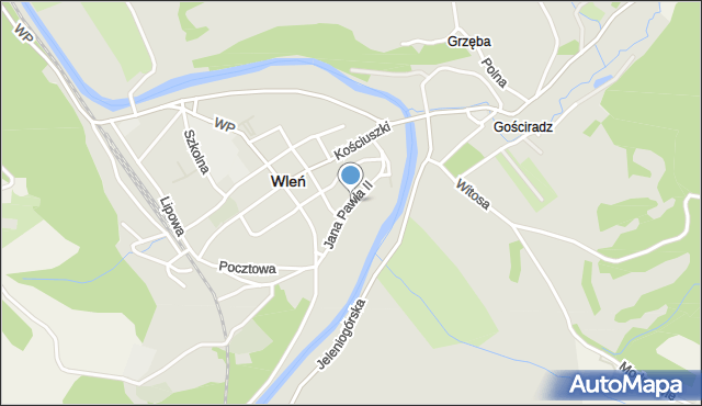 Wleń, Jana Pawła II, mapa Wleń