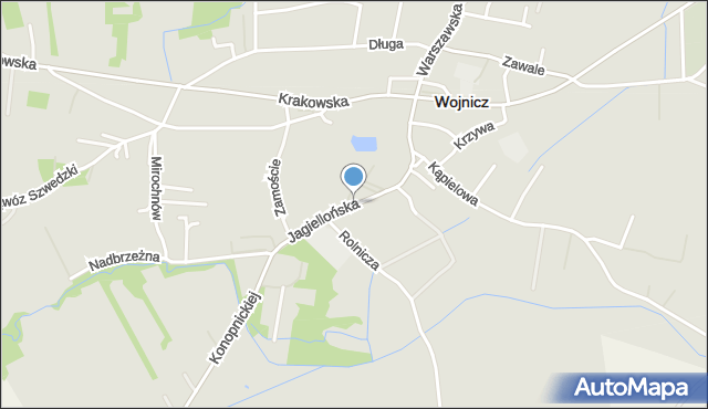 Wojnicz, Jagiellońska, mapa Wojnicz