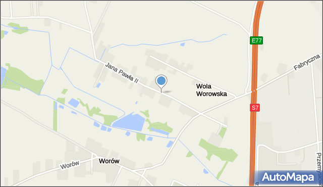Wola Worowska, Jana Pawła II, mapa Wola Worowska