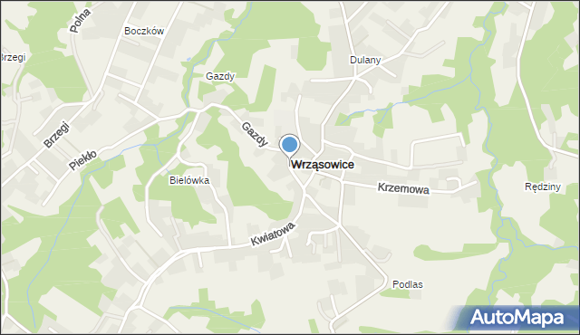 Wrząsowice, Jaśminowa, mapa Wrząsowice