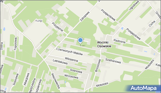 Wycinki Osowskie, Jałowcowa, mapa Wycinki Osowskie