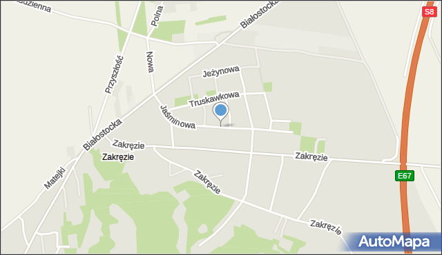 Wyszków, Jaśminowa, mapa Wyszków