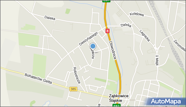 Ząbkowice Śląskie, Jaracza Stefana, mapa Ząbkowice Śląskie