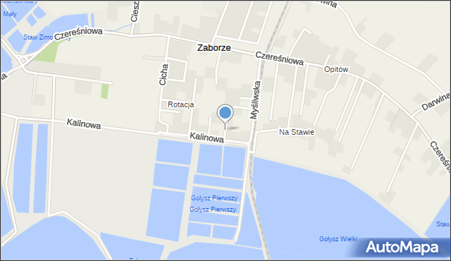 Zaborze gmina Chybie, Jarzębinowa, mapa Zaborze gmina Chybie