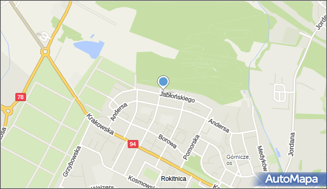 Zabrze, Jabłońskiego Tadeusza, mapa Zabrza