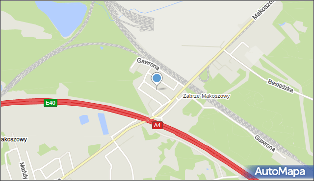 Zabrze, Jaśminowa, mapa Zabrza