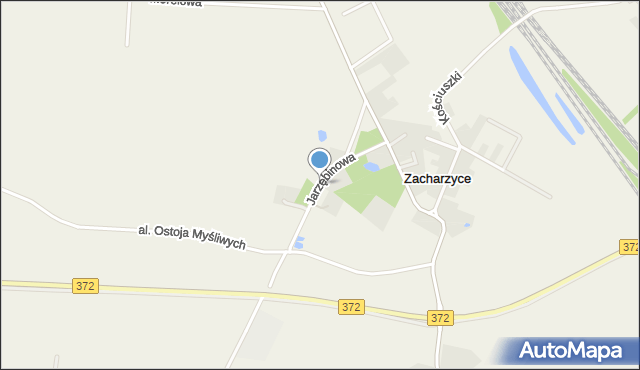 Zacharzyce, Jarzębinowa, mapa Zacharzyce