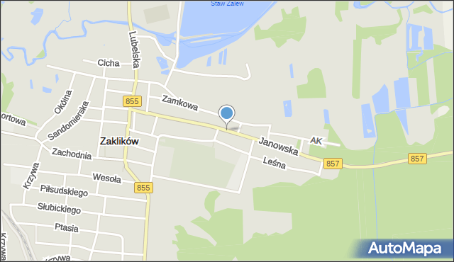 Zaklików, Janowska, mapa Zaklików