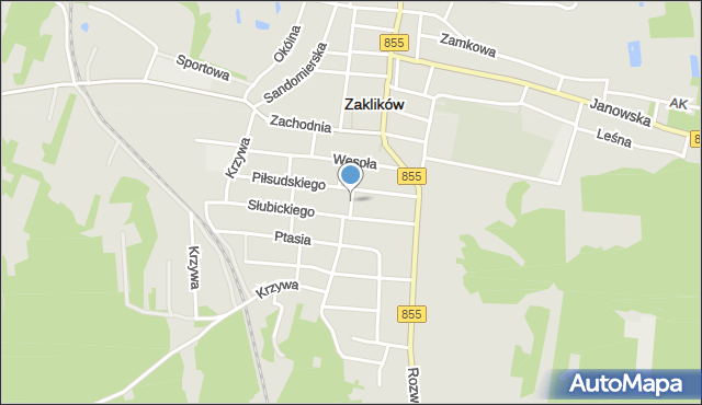 Zaklików, Jasna, mapa Zaklików