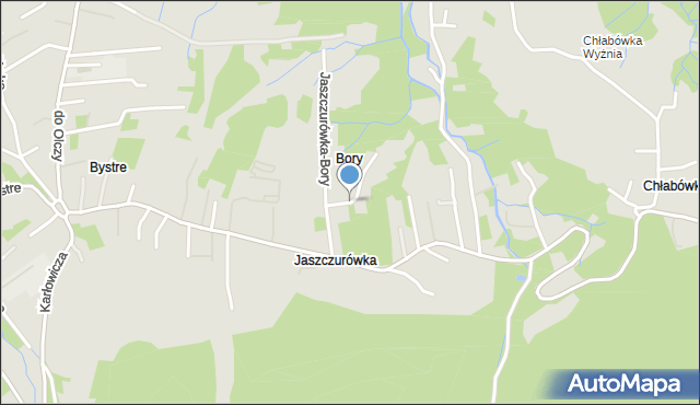 Zakopane, Jaszczurówka-Bory, mapa Zakopanego