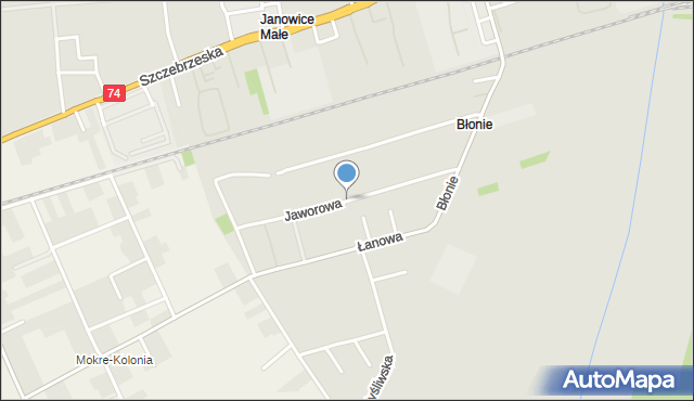 Zamość, Jaworowa, mapa Zamościa