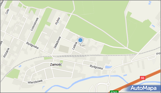 Zamość gmina Szubin, Jagodowa, mapa Zamość gmina Szubin