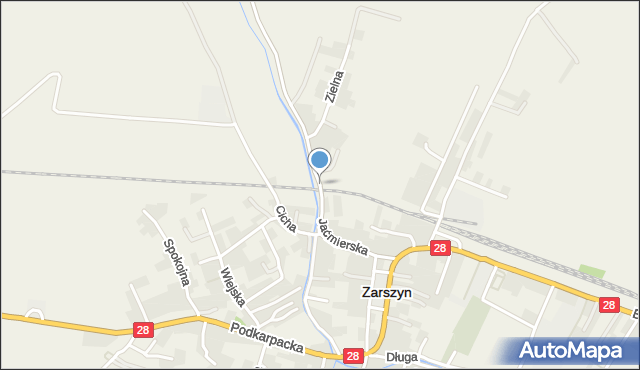 Zarszyn, Jaćmierska, mapa Zarszyn