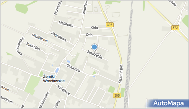 Żerniki Wrocławskie, Jastrzębia, mapa Żerniki Wrocławskie