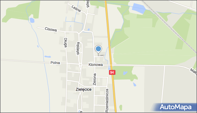 Zielęcice gmina Skarbimierz, Jabłkowa, mapa Zielęcice gmina Skarbimierz