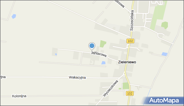 Zieleniewo gmina Kołobrzeg, Jantarowa, mapa Zieleniewo gmina Kołobrzeg