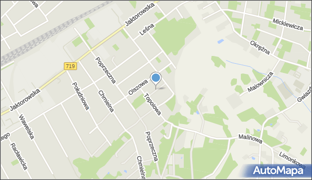 Żyrardów, Jałowcowa, mapa Żyrardów