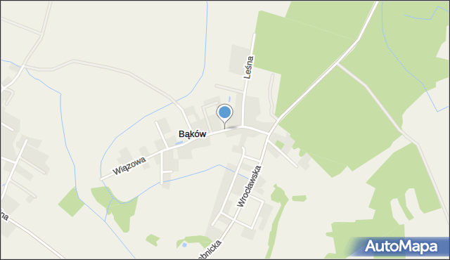 Bąków gmina Długołęka, Jesionowa, mapa Bąków gmina Długołęka