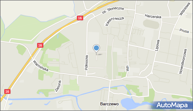 Barczewo, Jesienna, mapa Barczewo